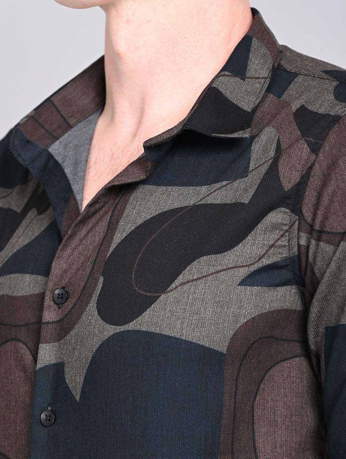 men printed long sleeve regular fit casual shirt - 21997958 - Standard Image - 7