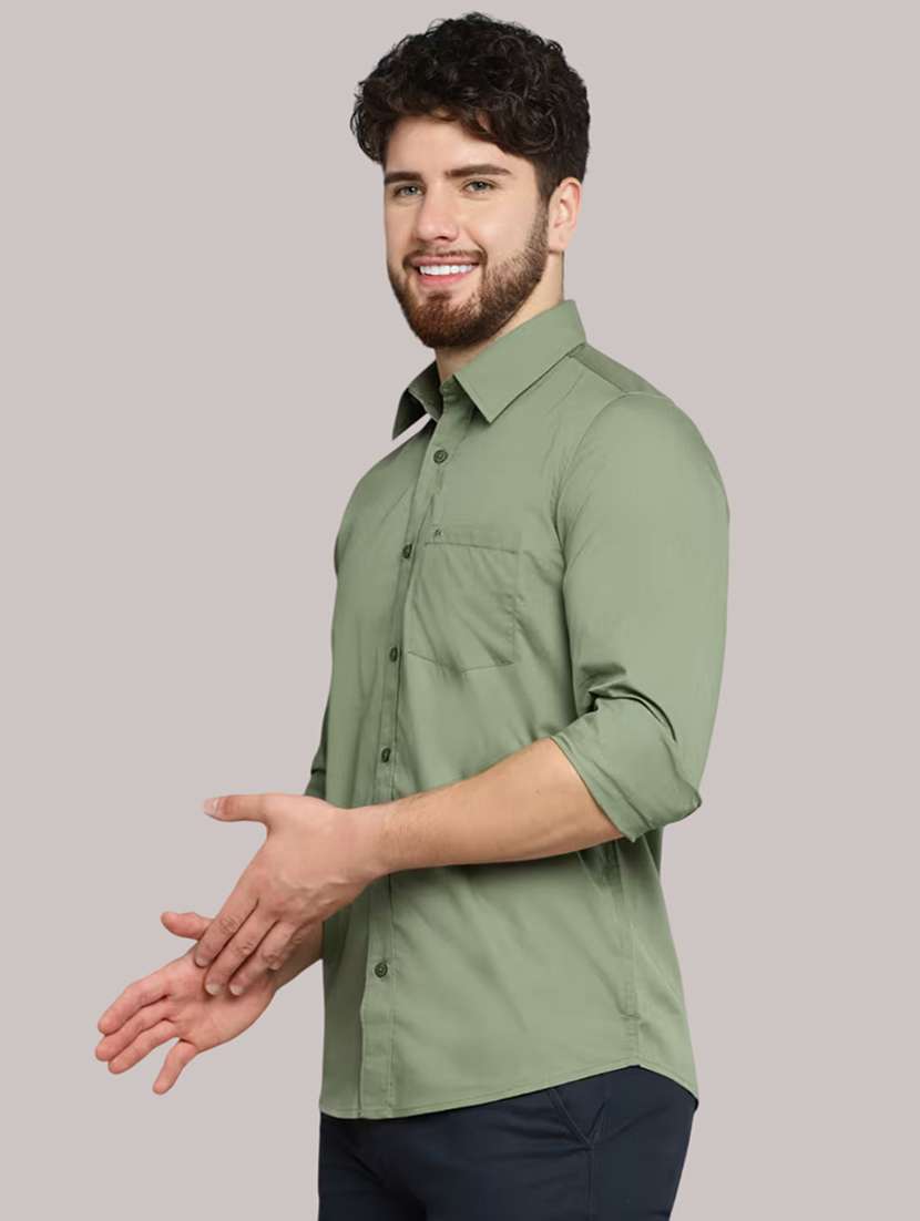 men solid long sleeve slim fit casual shirt - 21997971 - Standard Image - 2
