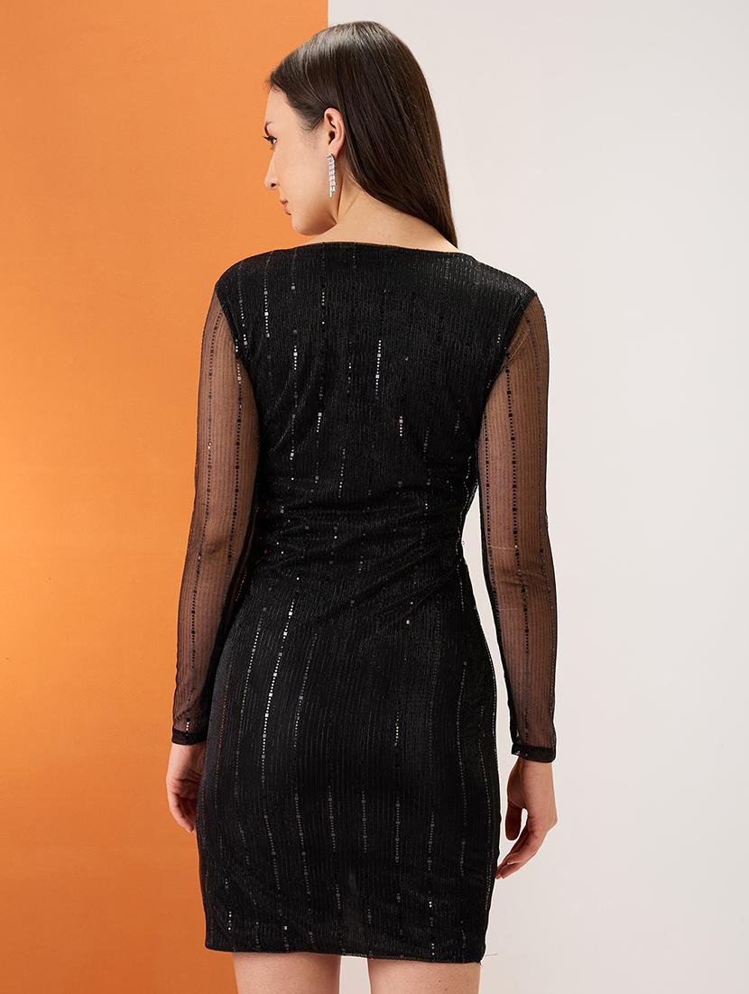 women sequined long sleeve bodycon dress - 21997984 - Standard Image - 2