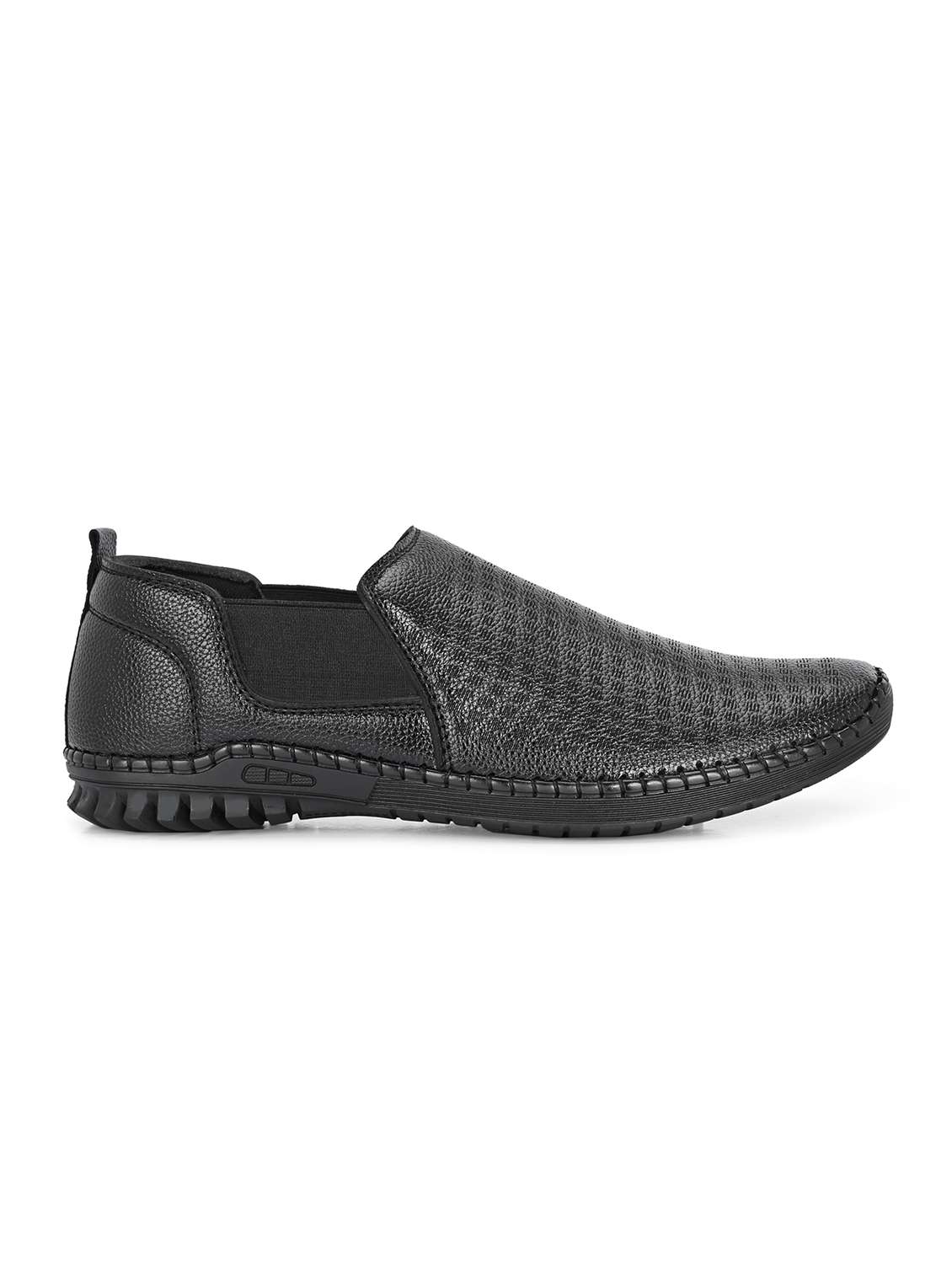 men black slip on casual shoes - 21998040 - Standard Image - 2