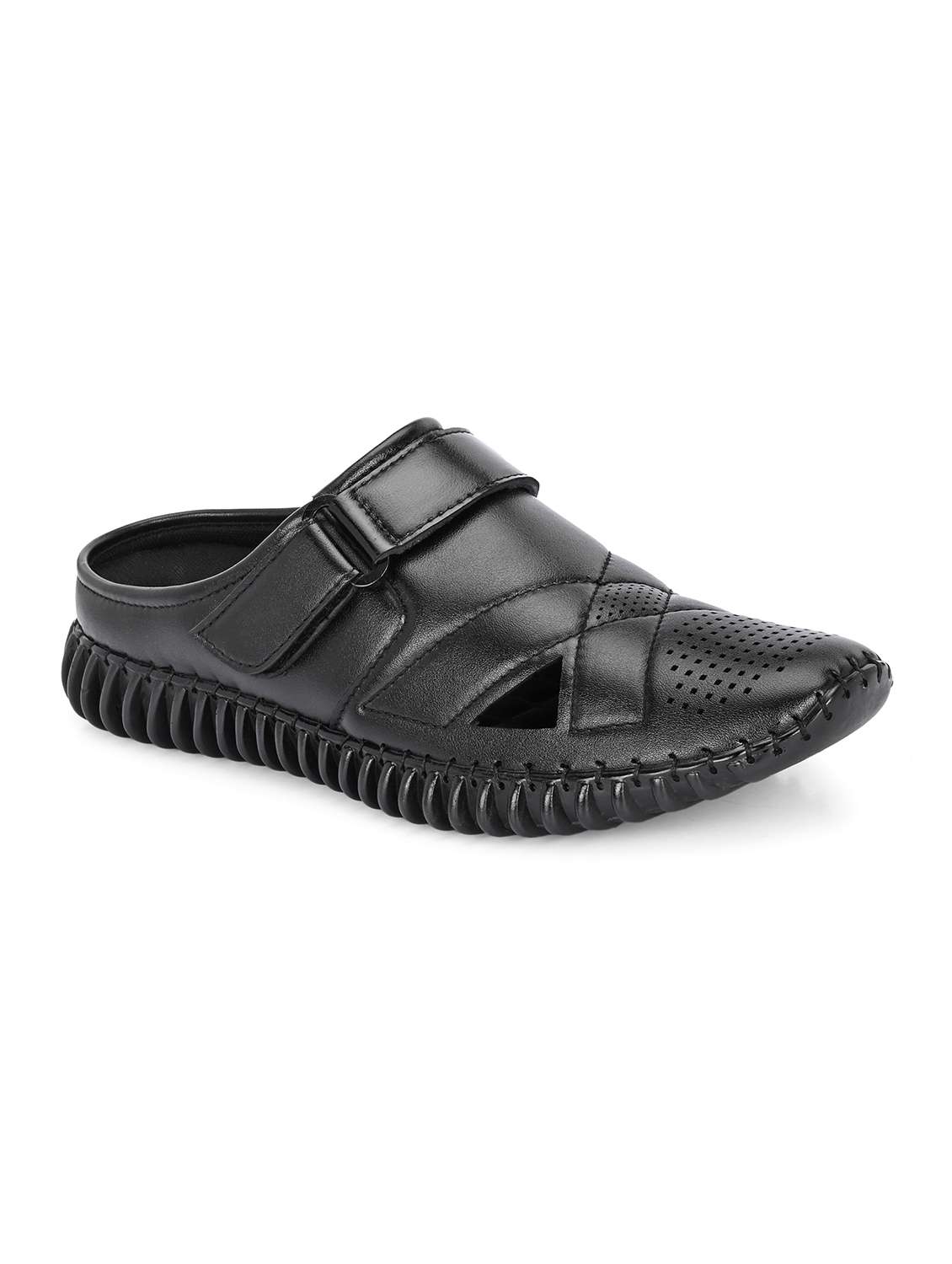 men black slip on sandal - 21998049 -  Standard Image - 2