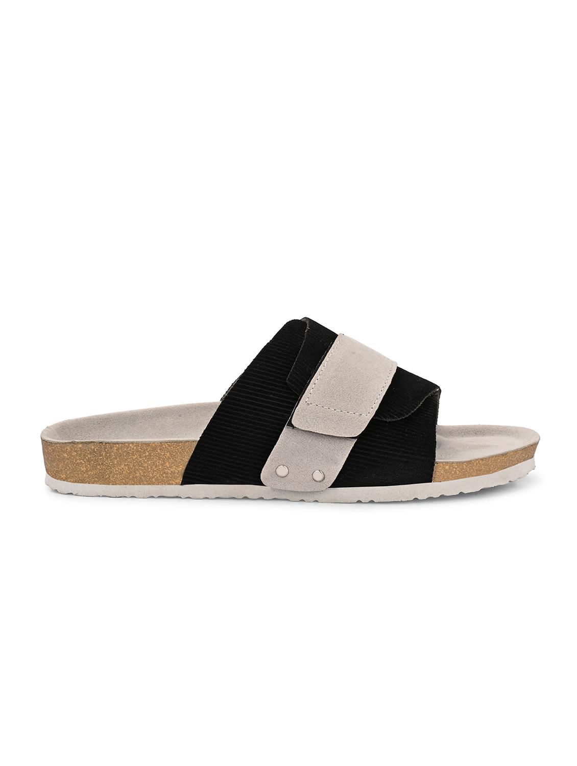 men black slip on sandal - 21998077 - Standard Image - 2