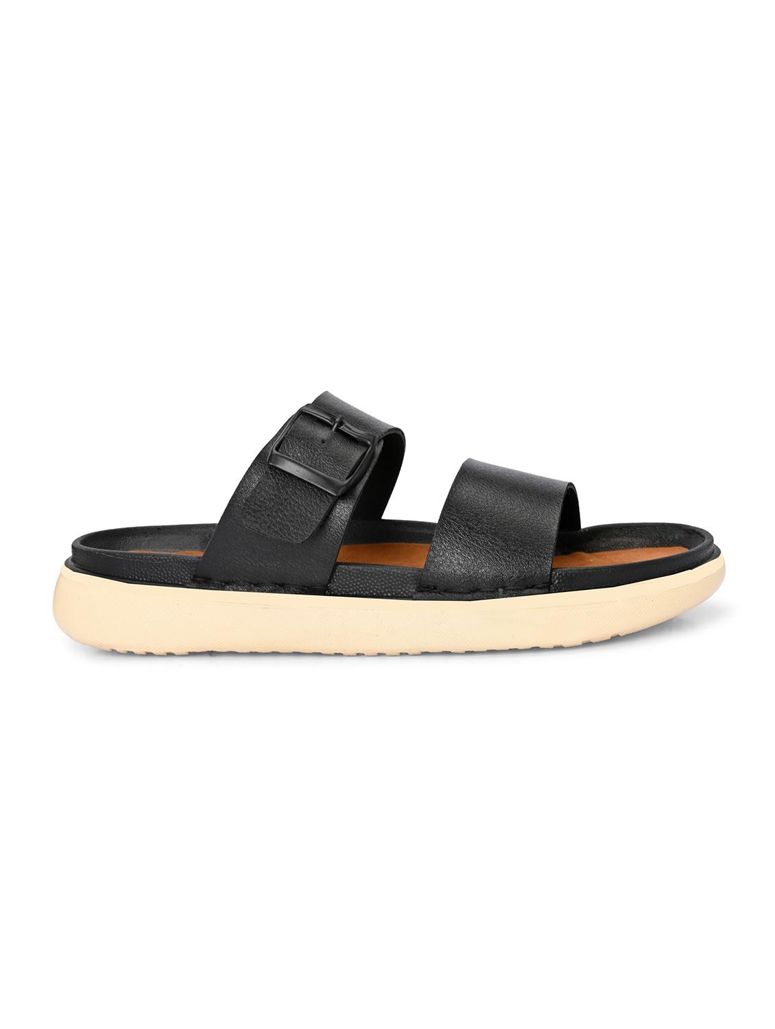 men black slip on sandal - 21998086 - Standard Image - 2