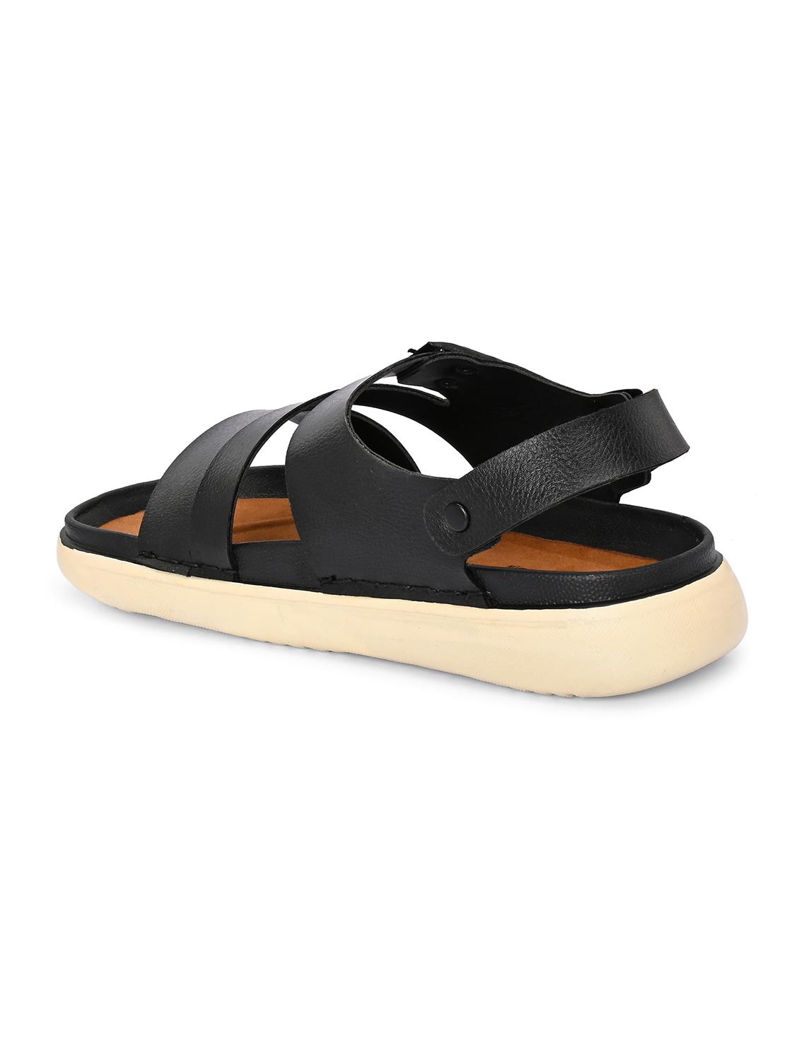 men black back strap sandal - 21998087 - Standard Image - 2