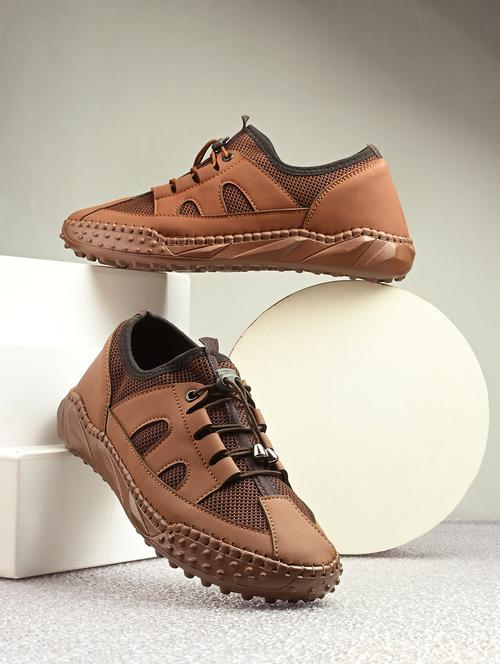 men brown lace up sneaker - 21998092 - Standard Image - 0