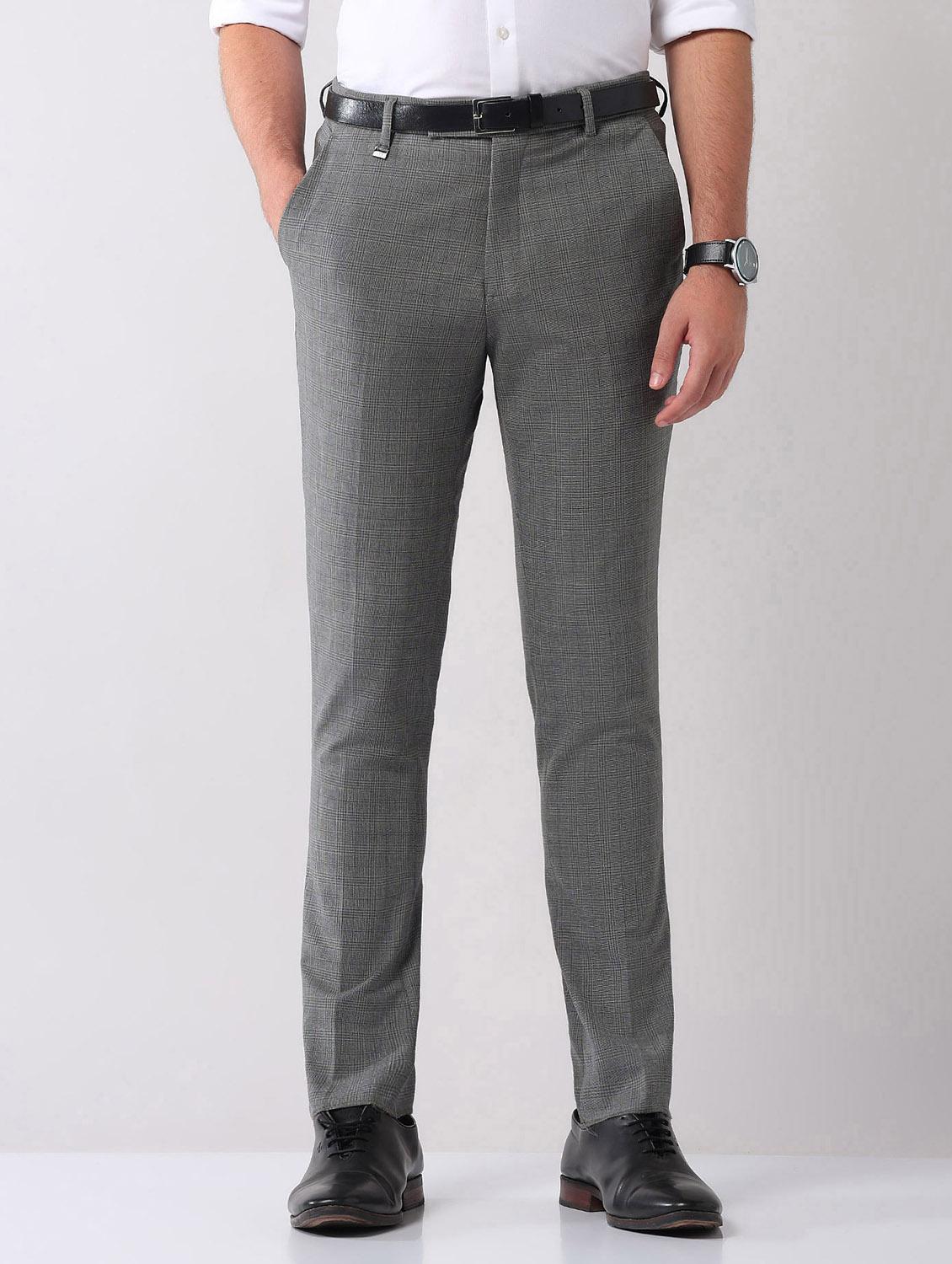 men checkered mid rise casual trouser - 21998327 - Standard Image - 2