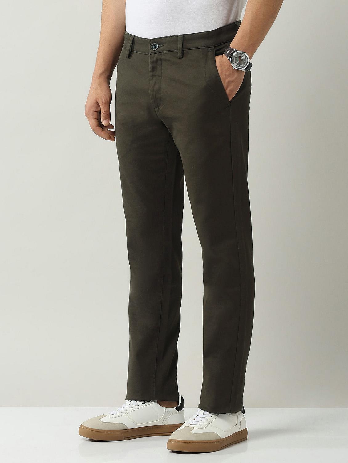 men solid mid rise straight fit chinos - 21998331 - Standard Image - 2