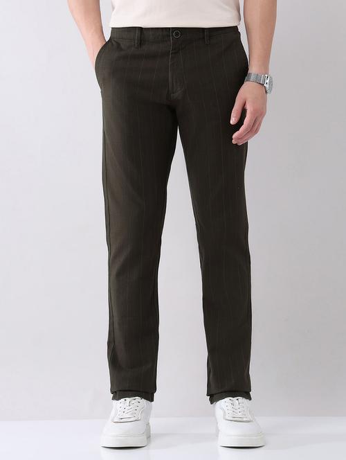 men striped mid rise straight fit chinos - 21998341 - Standard Image - 0