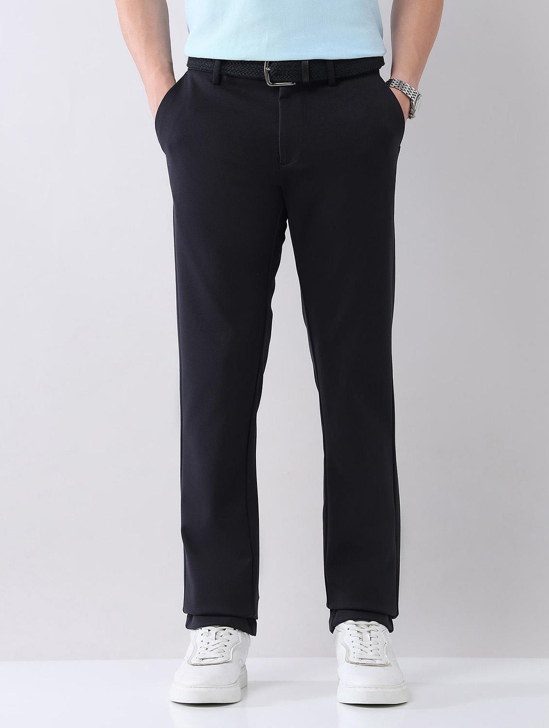 men solid mid rise straight fit chinos