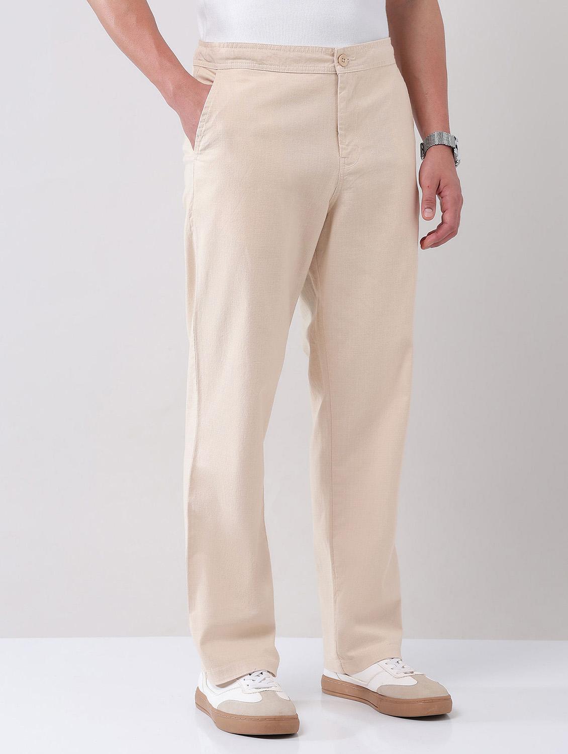 men solid mid rise relaxed fit chinos - 21998356 - Standard Image - 2