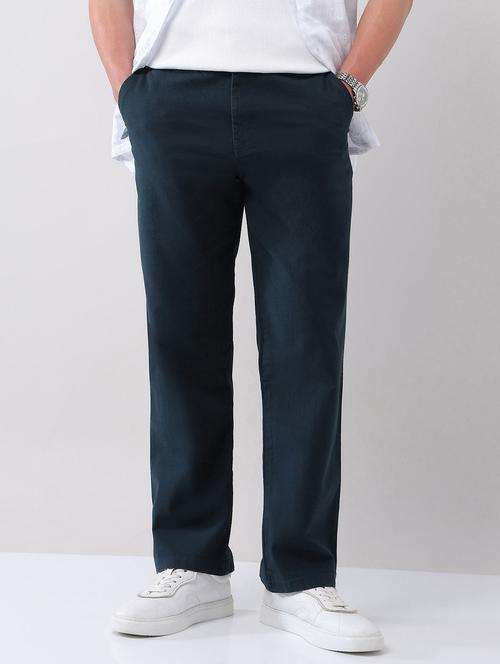 men solid mid rise straight fit chinos - 21998358 -  Standard Image - 0