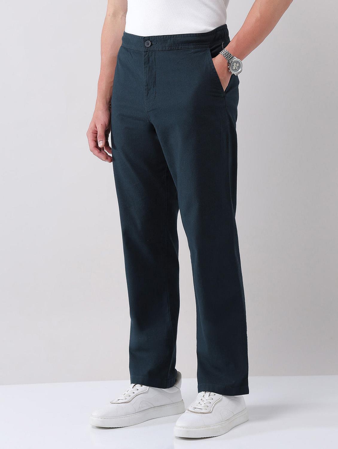 men solid mid rise straight fit chinos - 21998358 - Standard Image - 2