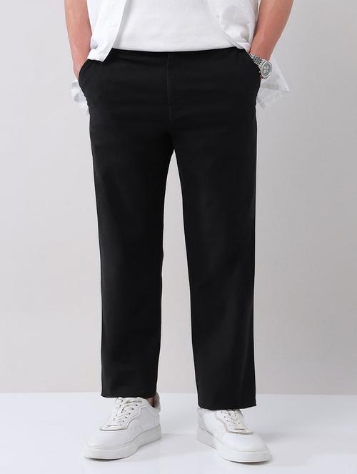 men solid mid rise straight fit chinos - 21998359 - Standard Image - 0