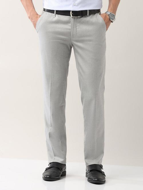 men solid mid rise formal trouser - 21998368 -  Standard Image - 0