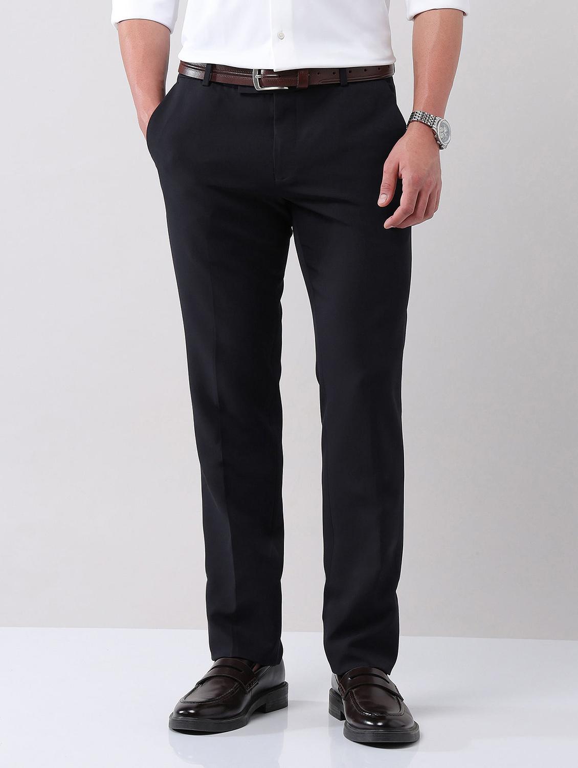 men solid mid rise formal trouser - 21998371 - Zoom Image - 0