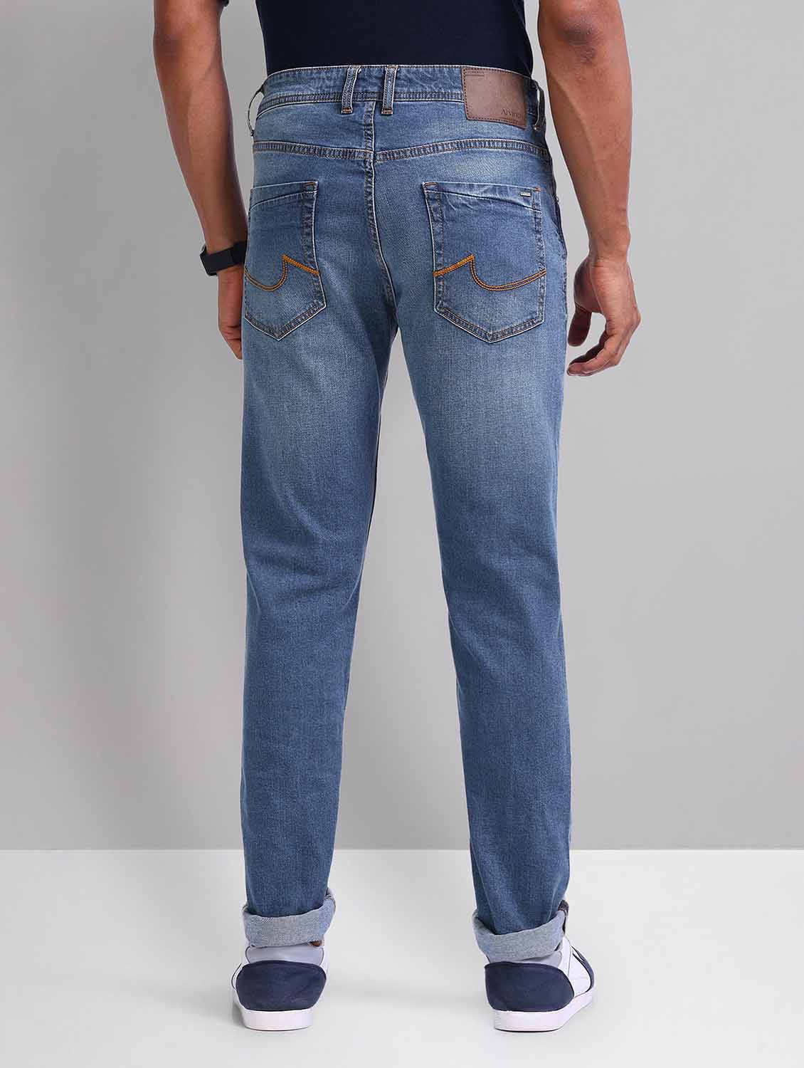 men washed mid rise slim fit jeans - 21998377 - Standard Image - 2