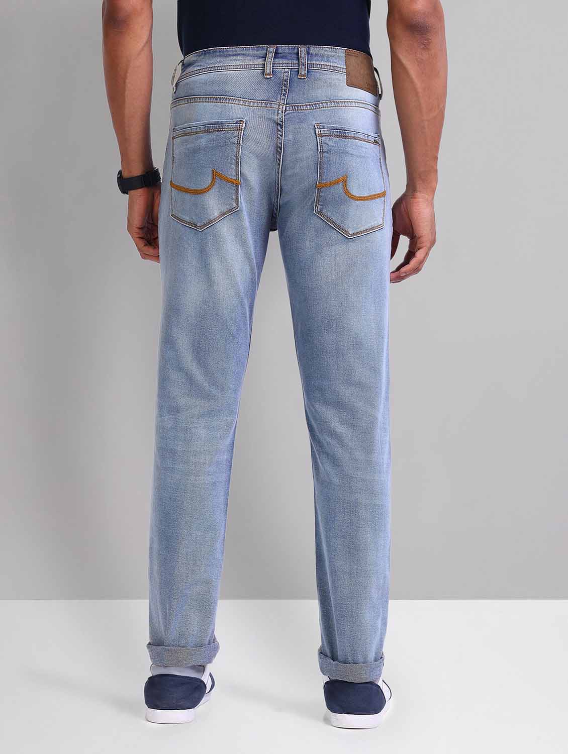 men washed mid rise slim fit jeans - 21998380 - Standard Image - 2