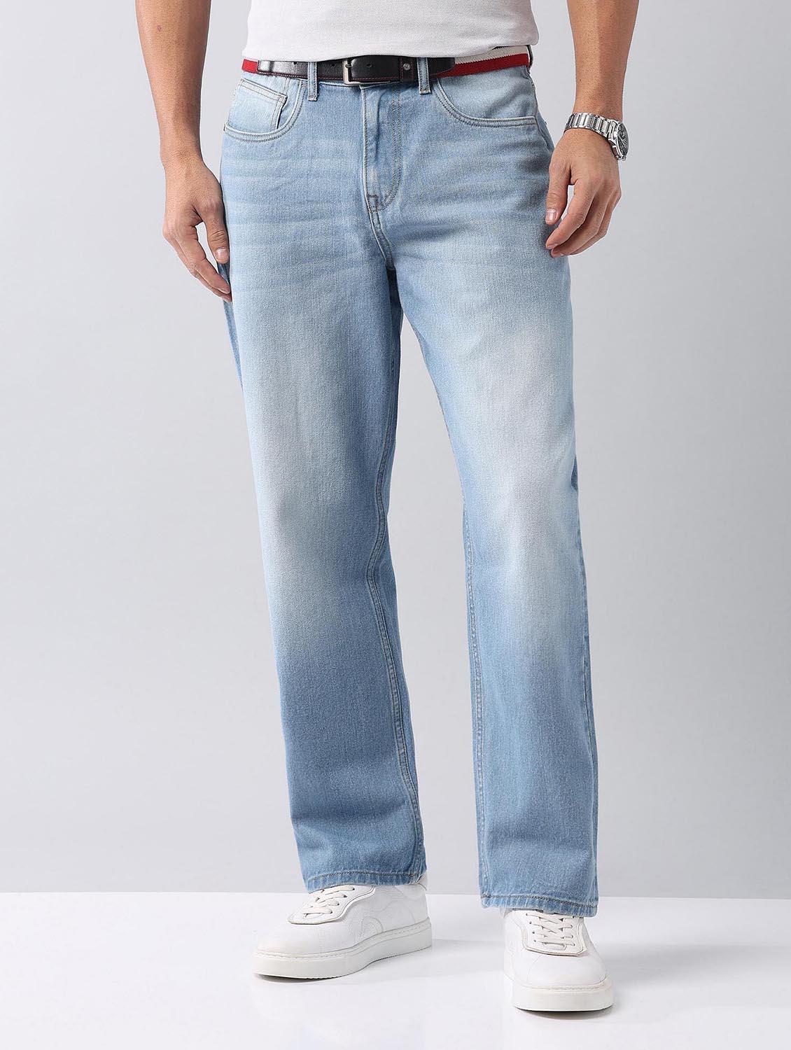 men washed mid rise baggy fit jeans - 21998387 -  Zoom Image - 0