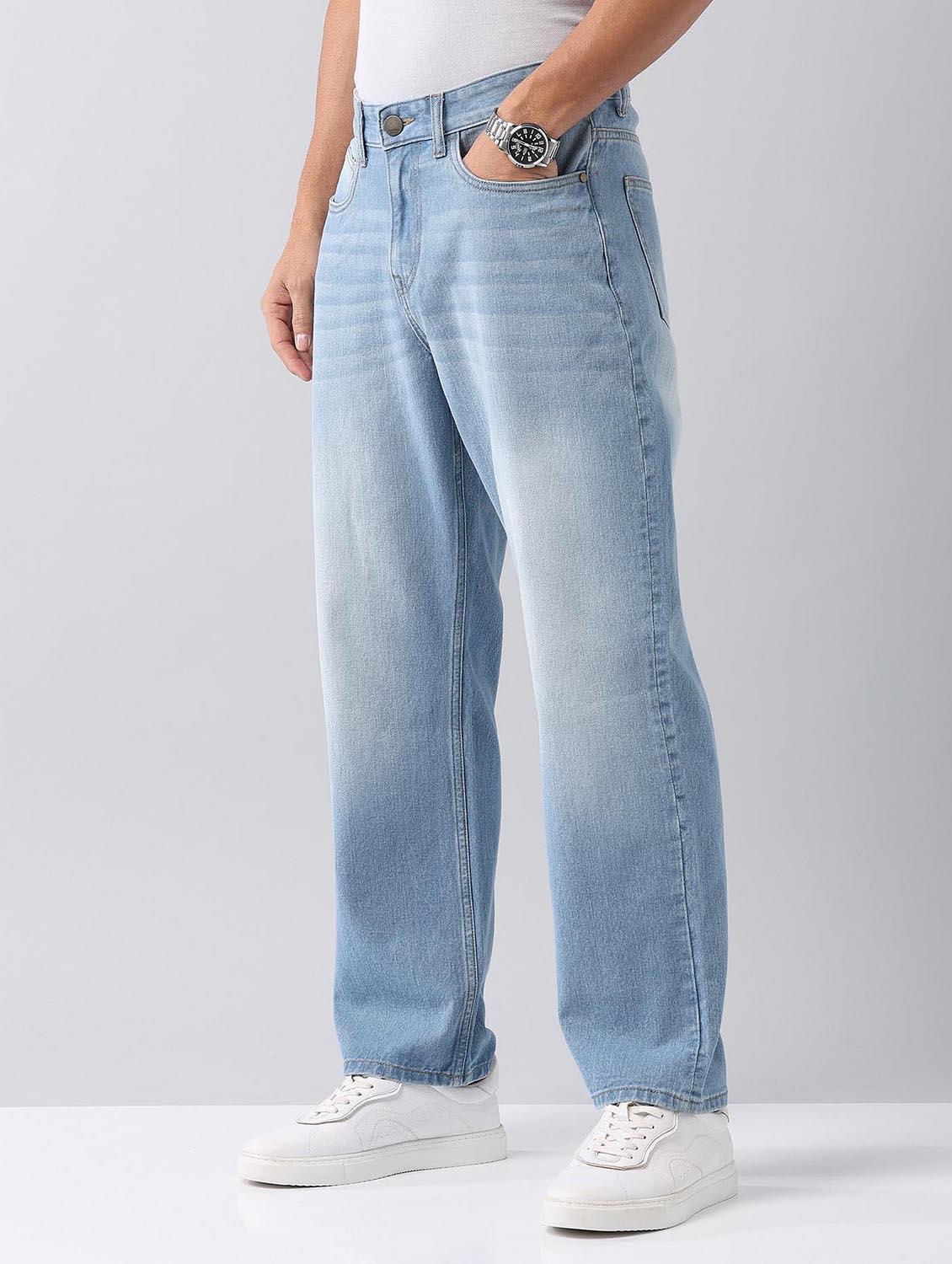 men washed mid rise baggy fit jeans - 21998387 - Standard Image - 2