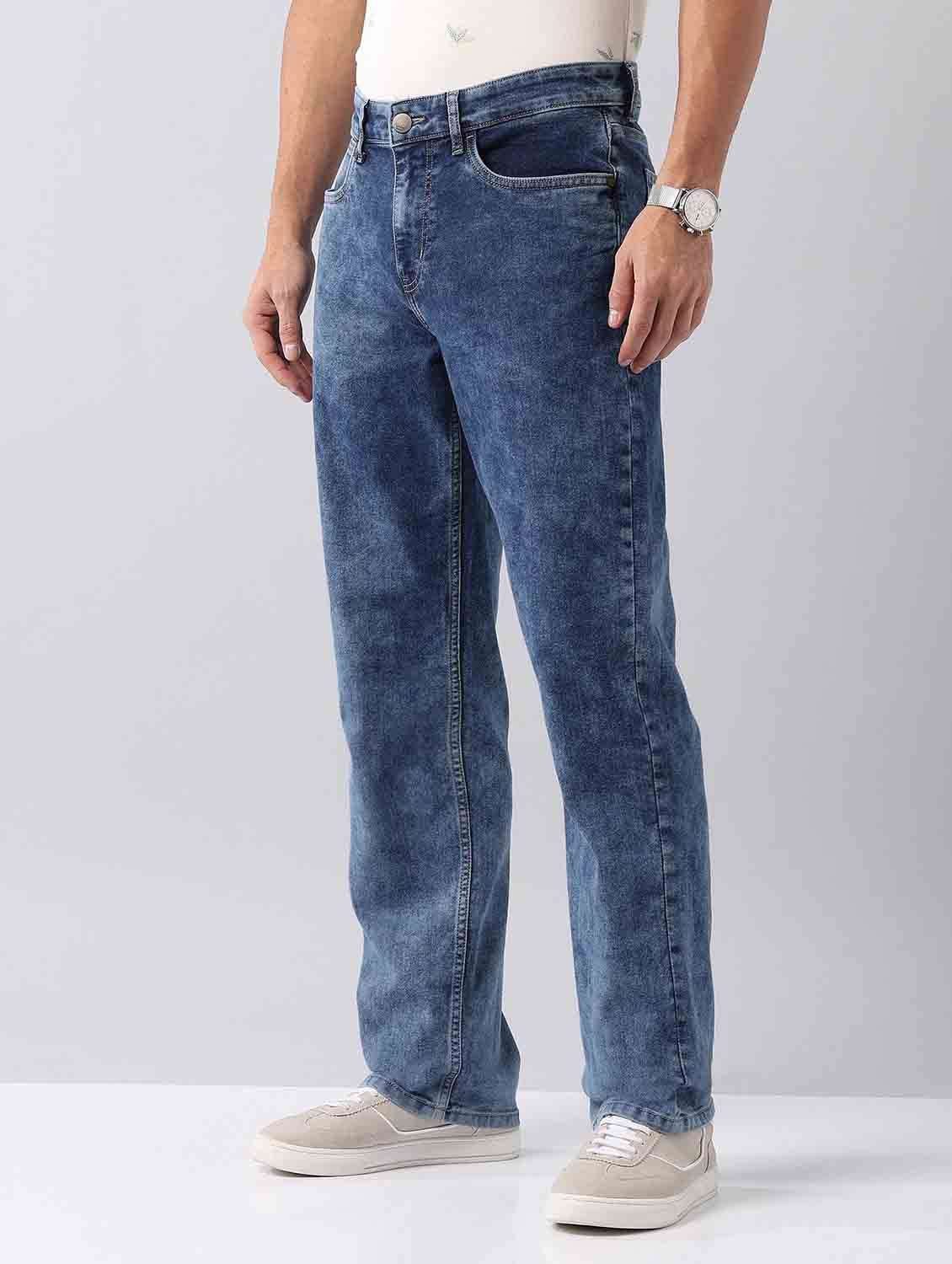 men washed mid rise straight fit jeans - 21998388 - Standard Image - 2