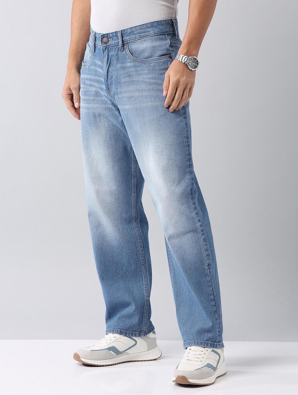 men washed mid rise baggy jeans - 21998390 - Standard Image - 2