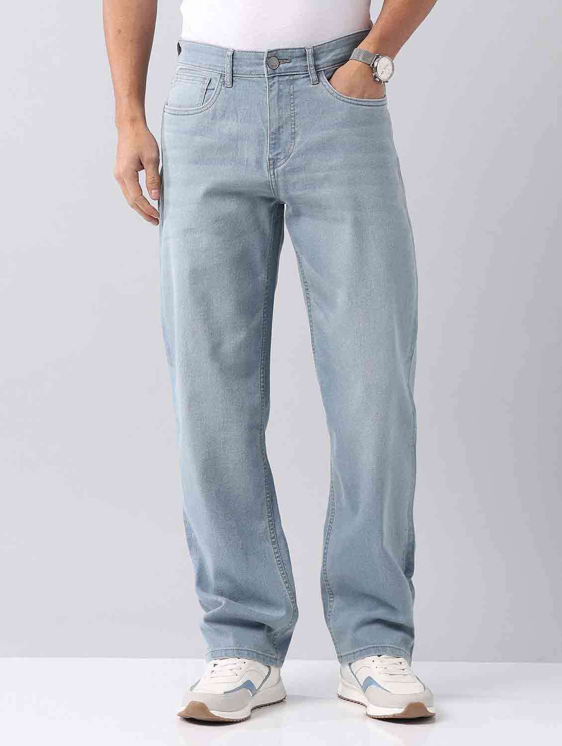 men washed mid rise straight fit jeans - 21998392 - Standard Image - 2