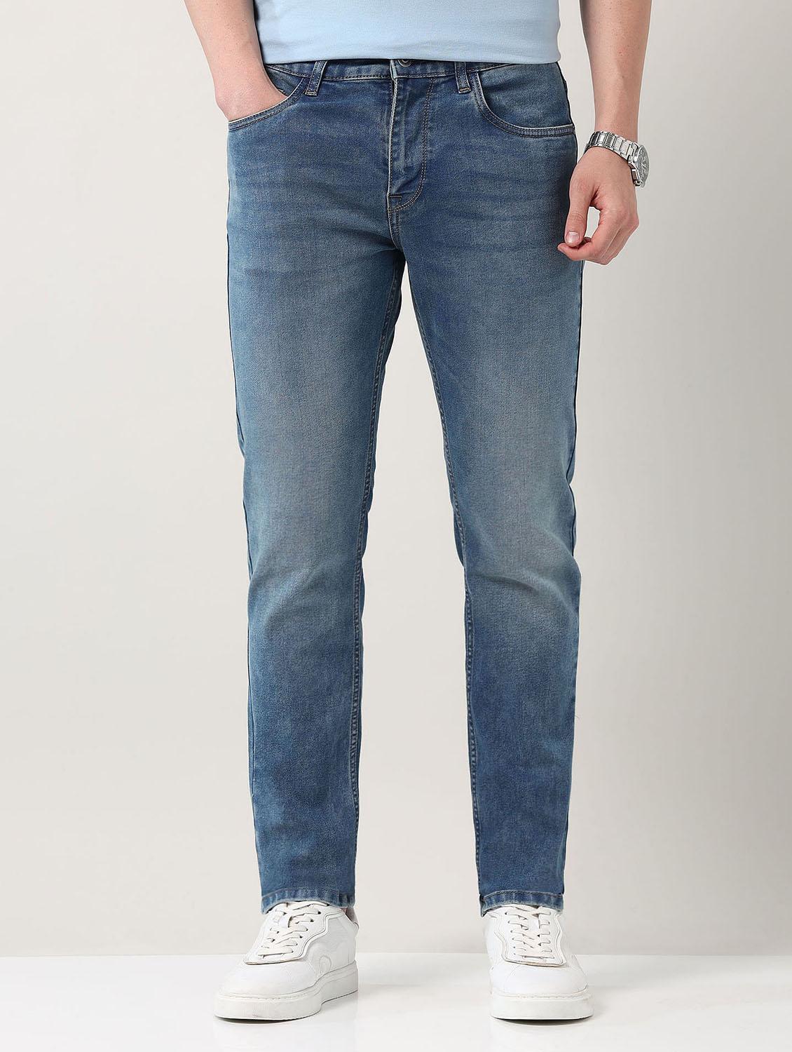 men washed mid rise slim fit jeans - 21998393 - Zoom Image - 0