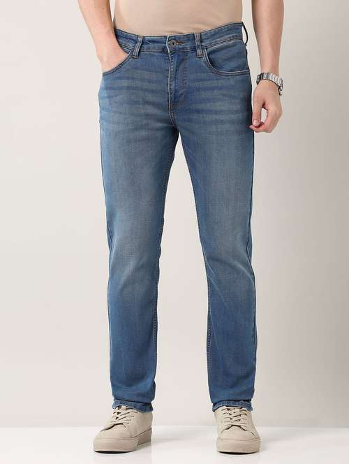 men washed mid rise slim fit jeans - 21998395 -  Standard Image - 0