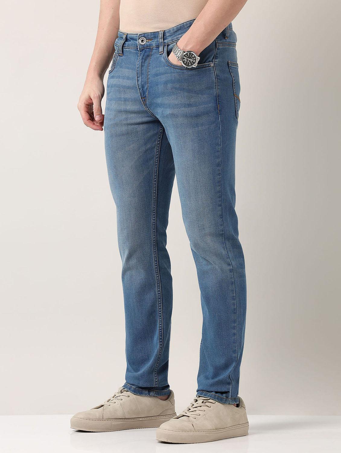 men washed mid rise slim fit jeans - 21998395 - Standard Image - 2