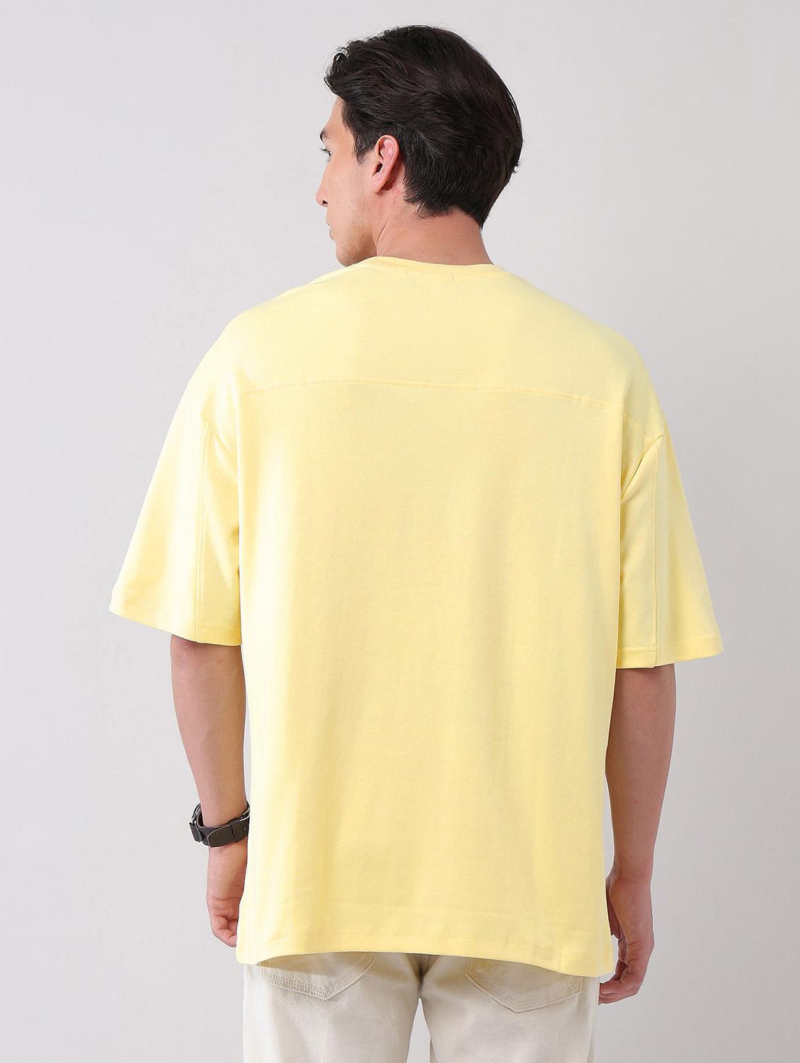men solid round neck oversized t-shirt - 21998428 - Standard Image - 2