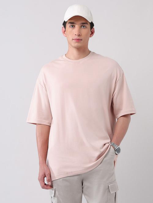 men solid round neck oversized t-shirt - 21998430 -  Standard Image - 0