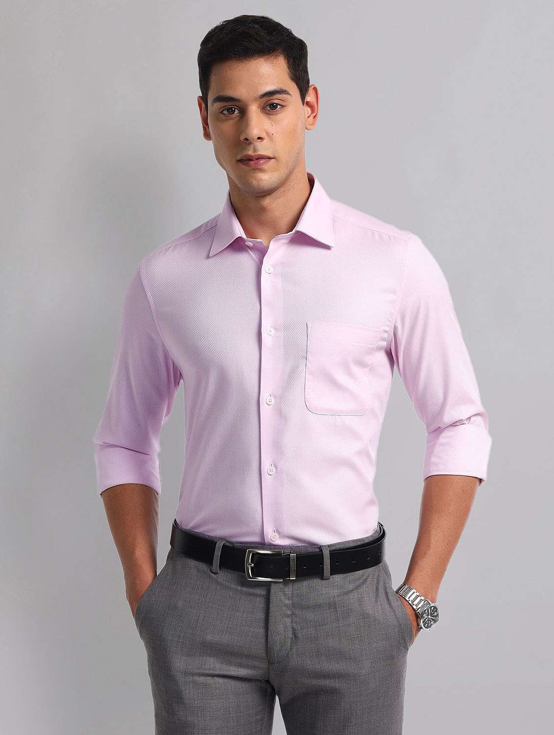 men solid long sleeve regular fit formal shirt - 21998438 -  Standard Image - 2