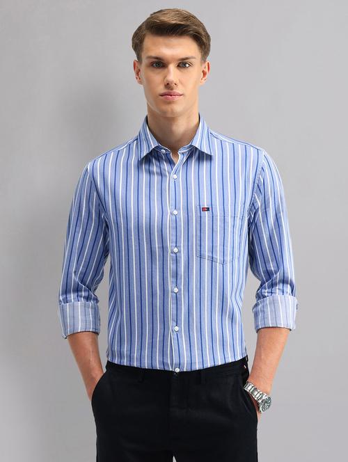 men striped long sleeve regular fit casual shirt - 21998452 -  Standard Image - 0