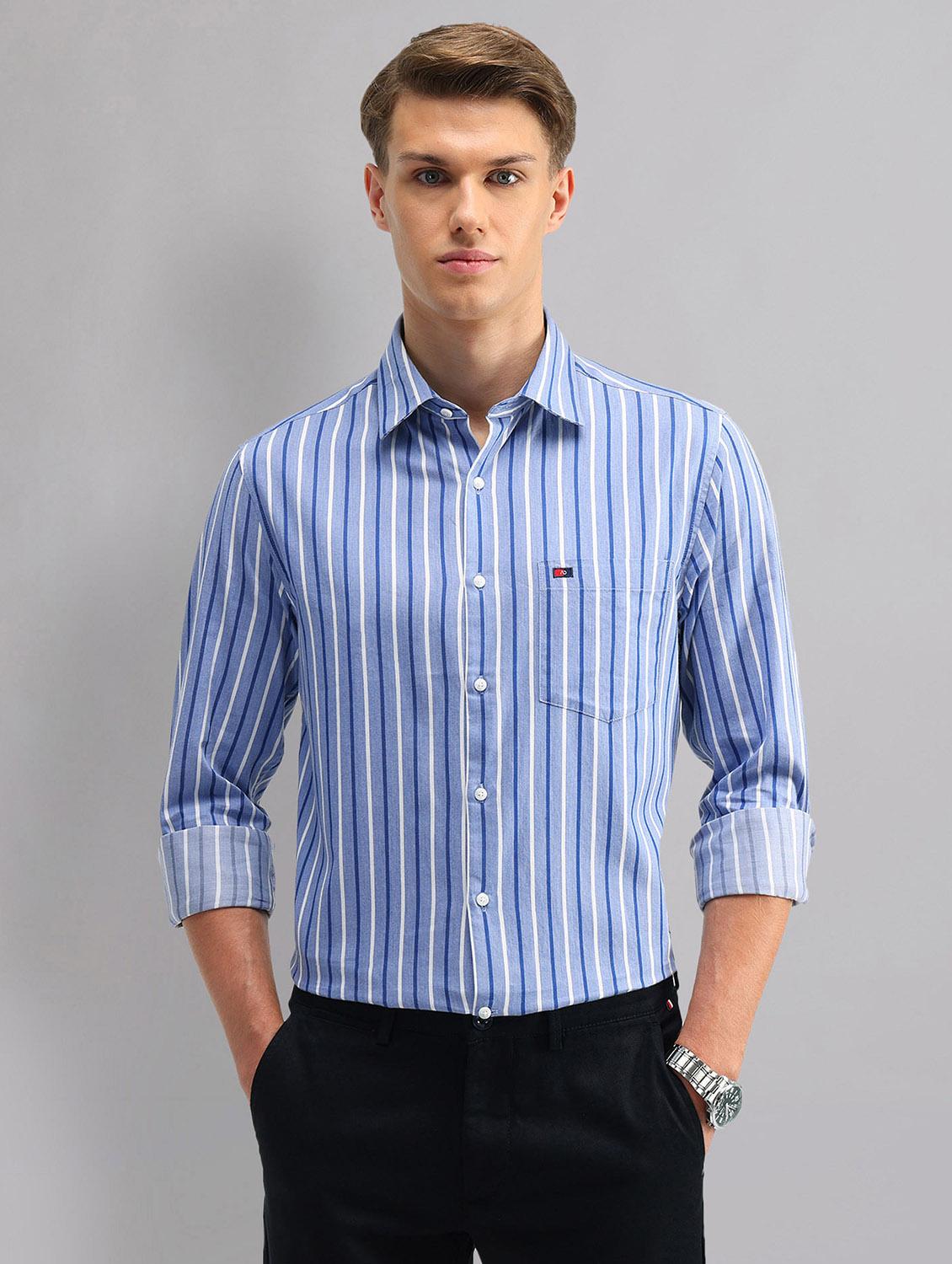 men striped long sleeve regular fit casual shirt - 21998452 -  Zoom Image - 0
