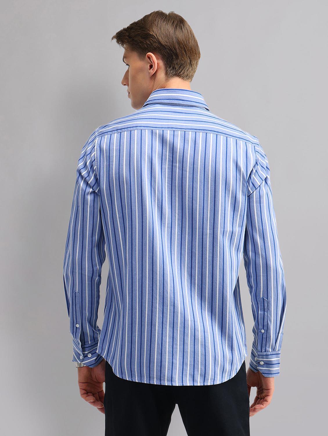 men striped long sleeve regular fit casual shirt - 21998452 - Standard Image - 2