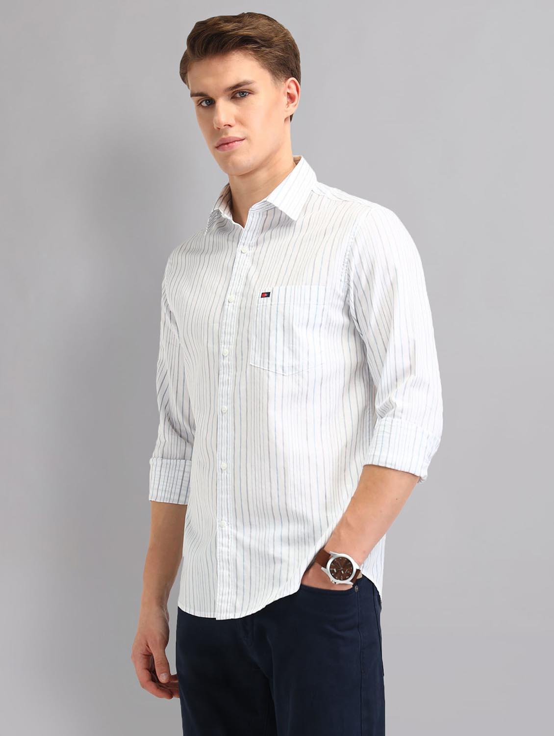 men striped long sleeve regular fit casual shirt - 21998454 - Standard Image - 2