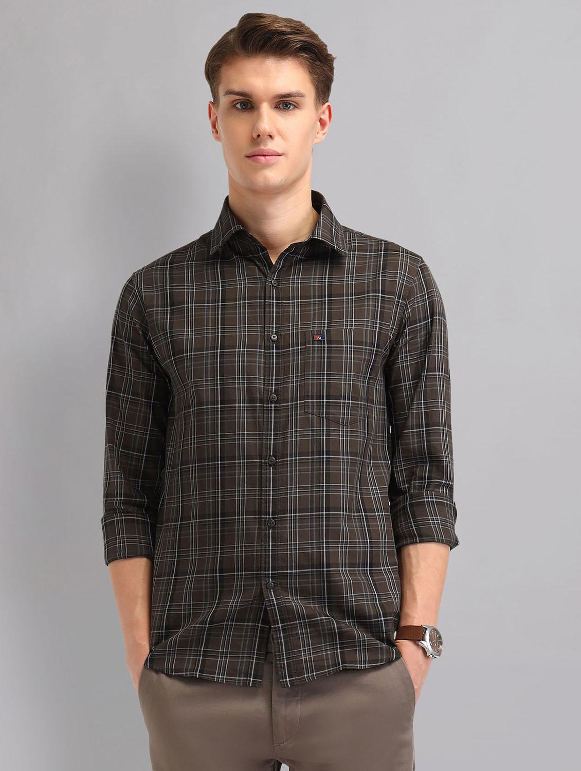 men checkered long sleeve regular fit casual shirt - 21998456 - Zoom Image - 0