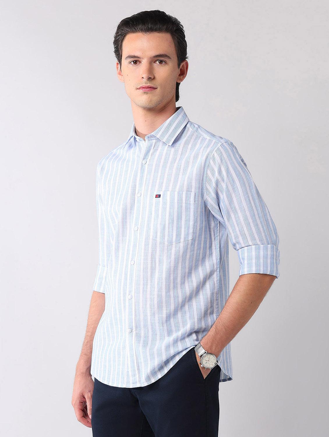 men striped long sleeve regular fit casual shirt - 21998478 - Standard Image - 2