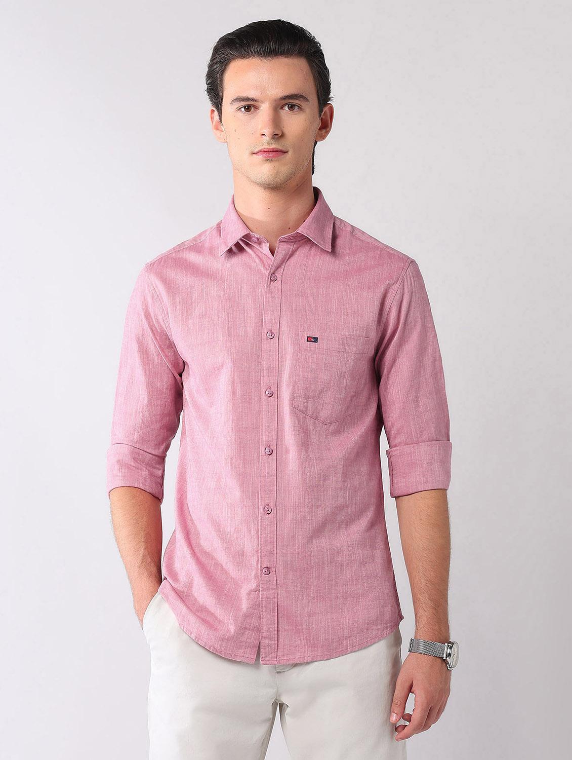 men solid long sleeve regular fit casual shirt