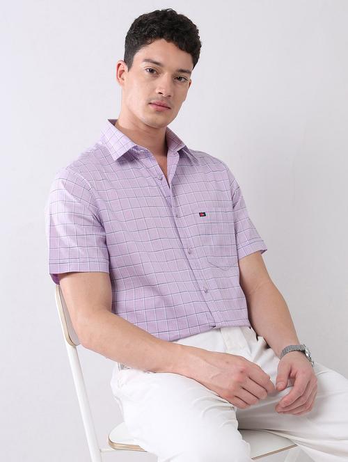 men checkered short sleeve regular fit casual shirt - 21998486 -  Standard Image - 0