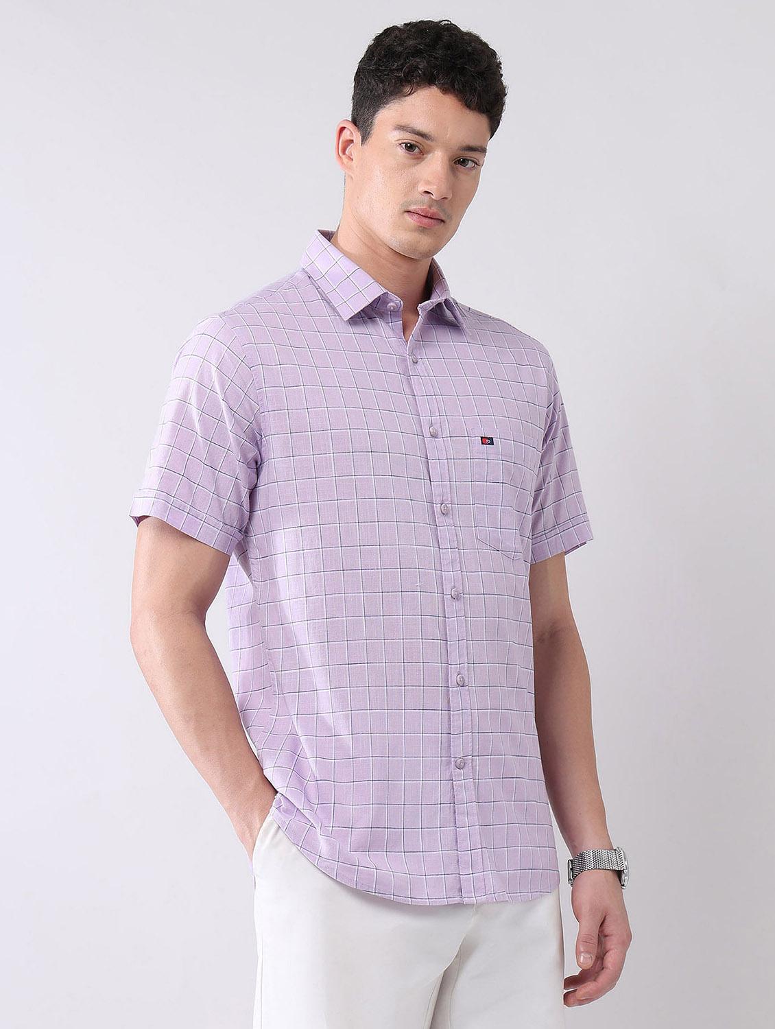 men checkered short sleeve regular fit casual shirt - 21998486 - Standard Image - 2