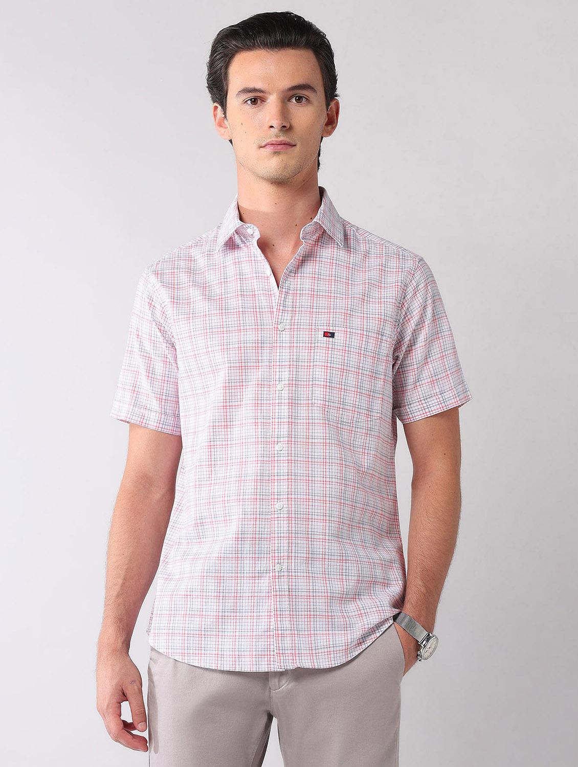 men checkered short sleeve regular fit casual shirt - 21998487 - Standard Image - 2