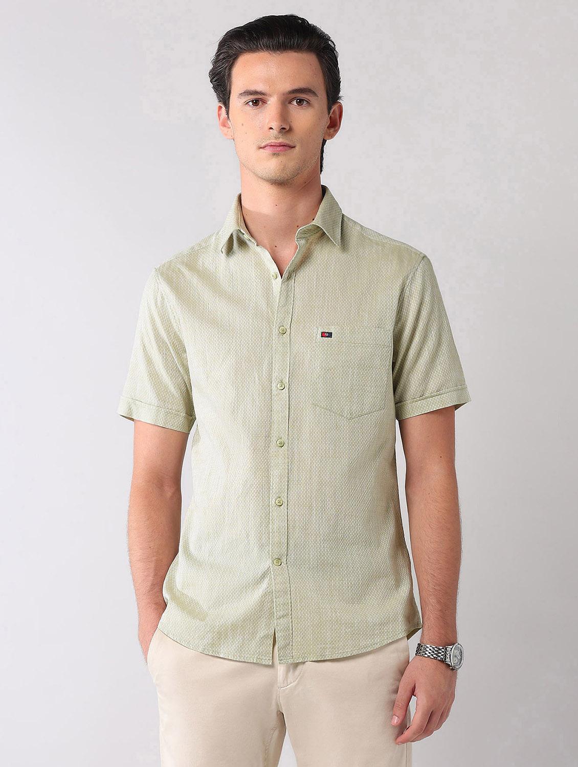 men self design short sleeve regular fit casual shirt - 21998490 - Standard Image - 2