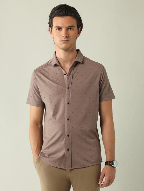 men printed short sleeve regular fit casual shirt - 21998492 - Standard Image - 0