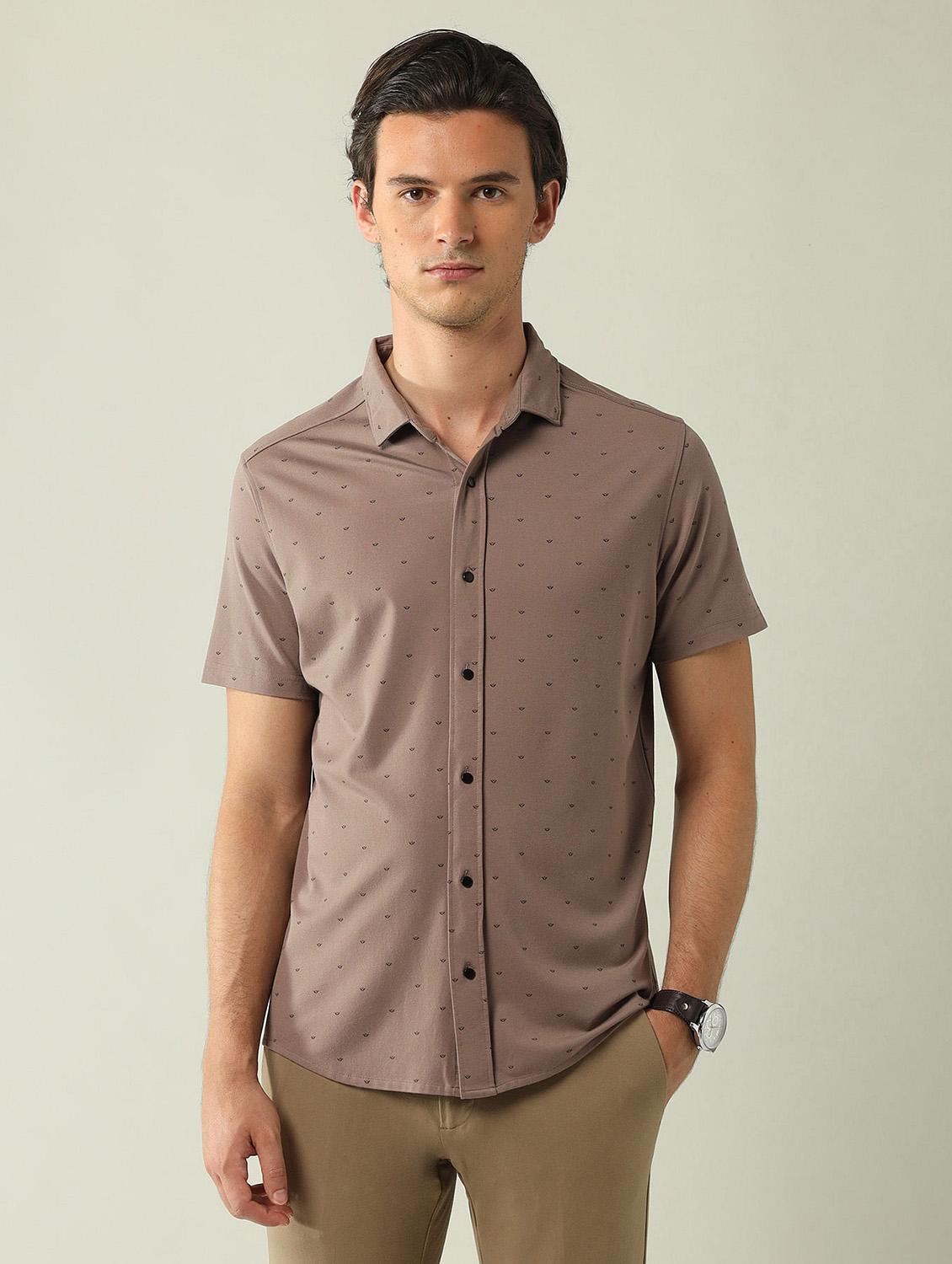 men printed short sleeve regular fit casual shirt - 21998492 - Standard Image - 2