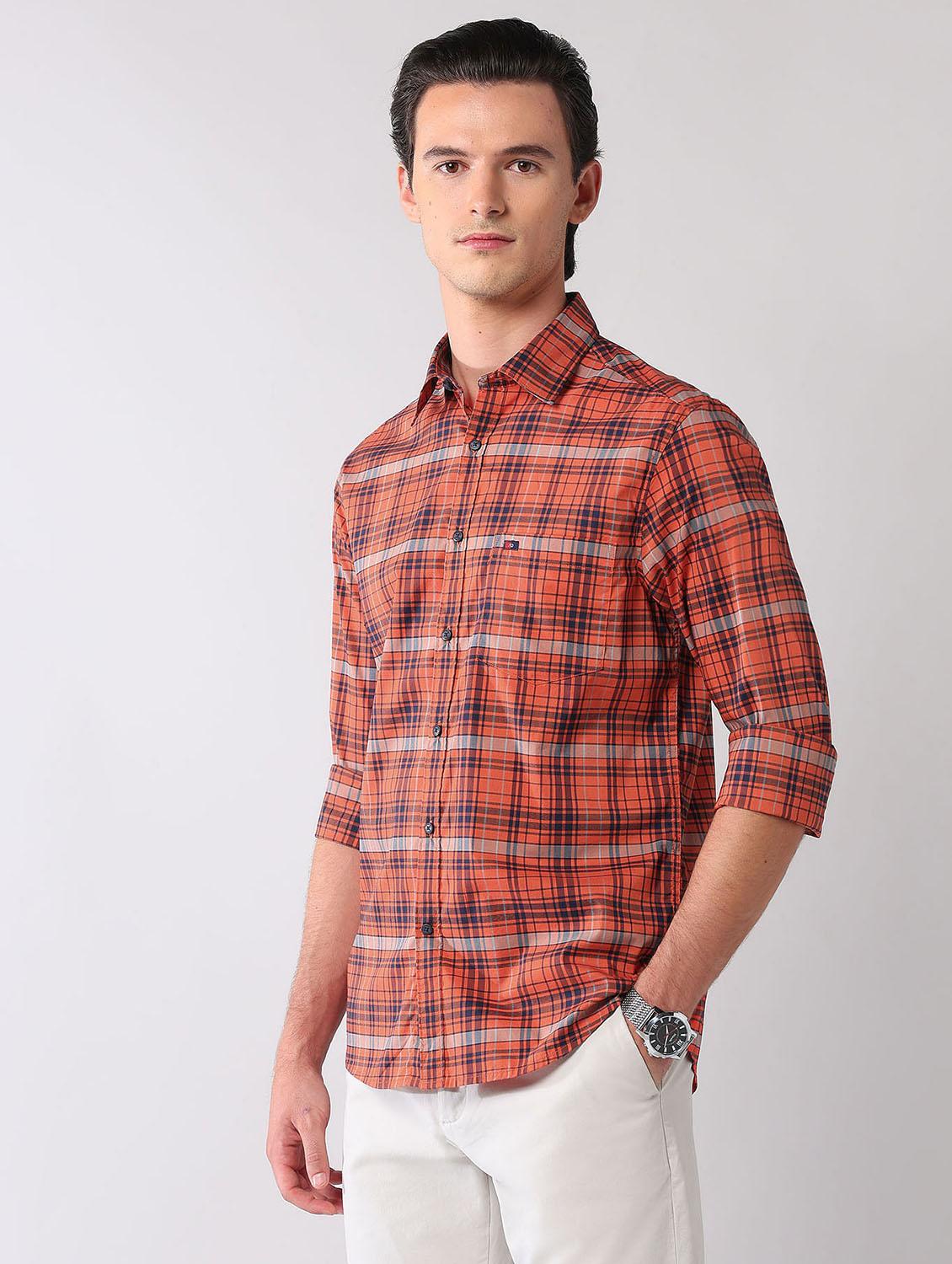 men checkered long sleeve regular fit casual shirt - 21998493 - Standard Image - 2