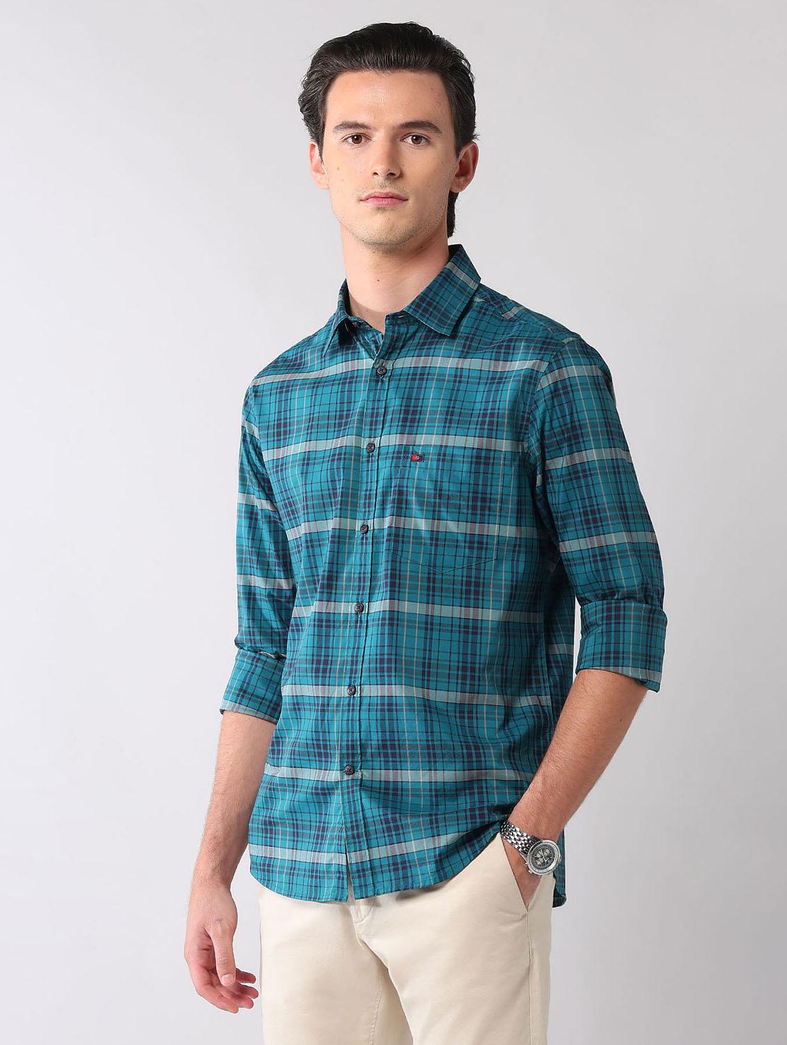 men checkered long sleeve regular fit casual shirt - 21998494 - Standard Image - 2
