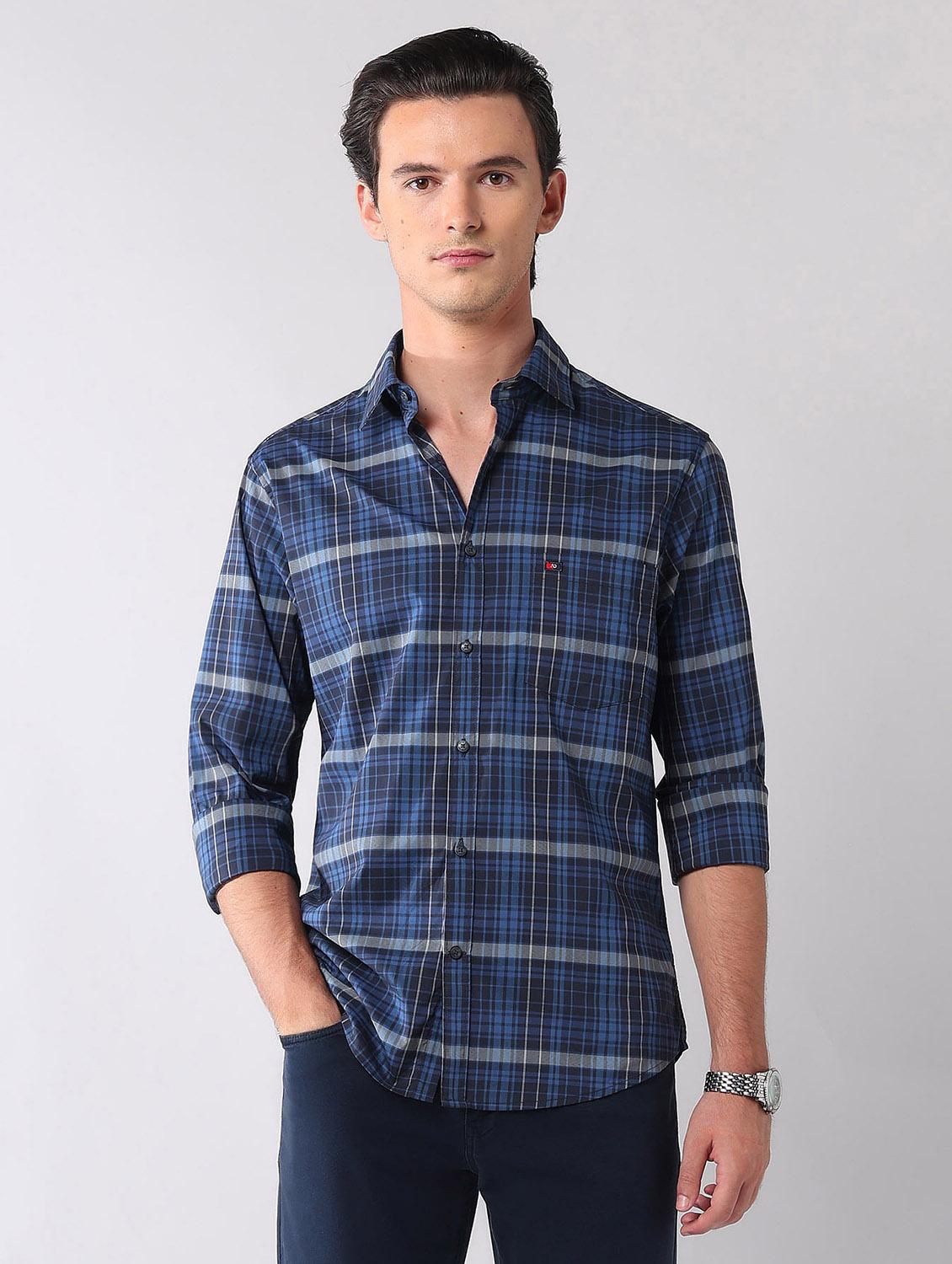 men checkered long sleeve regular fit casual shirt - 21998495 - Zoom Image - 0