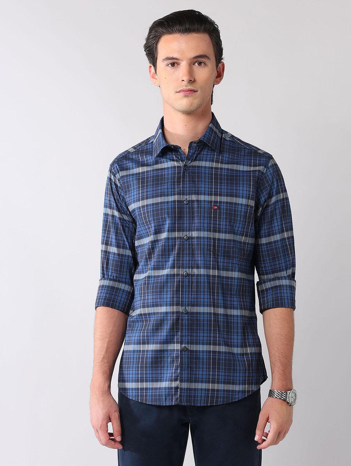 men checkered long sleeve regular fit casual shirt - 21998495 - Standard Image - 2
