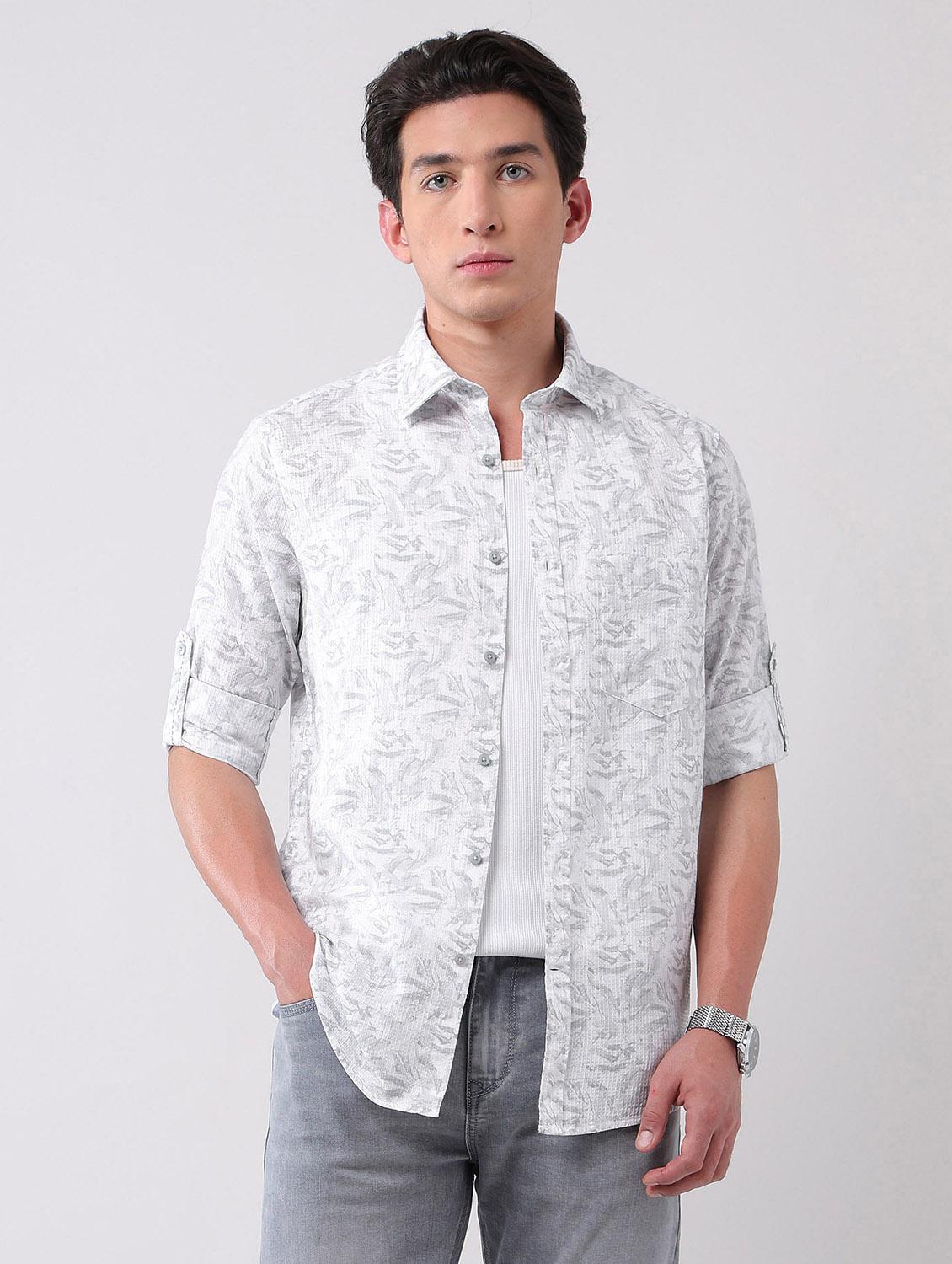 men printed long sleeve regular fit casual shirt - 21998496 - Standard Image - 2
